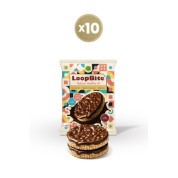 LoopBite Bitter Çikolata Kaplamalı Basmati Pirinç Patlağı x 10 Paket (Glütensiz & Vegan)