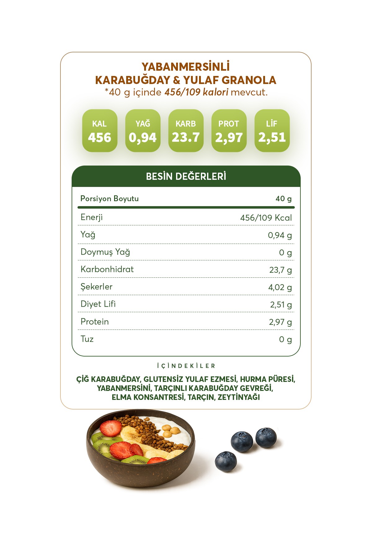 Bakubakuページ Yabanmersinli 300 Gram Yulaf & Karabuğday Granola